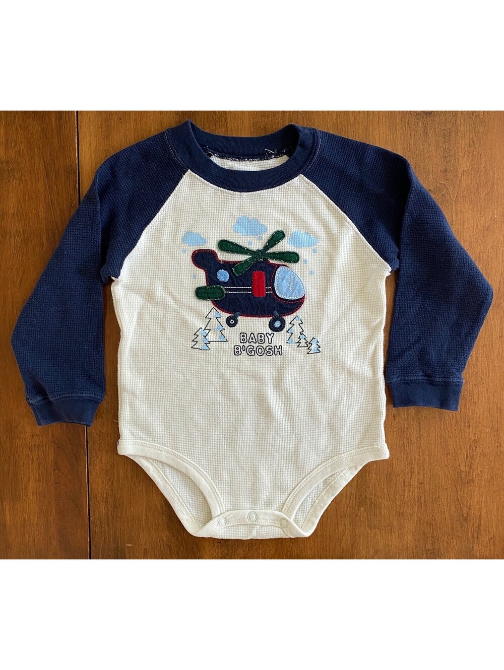 OSH KOSH B'GOSH ONE PIECE BODYSUIT Long Sleeves HELICOPTER Baby B'Gosh 24 MOS